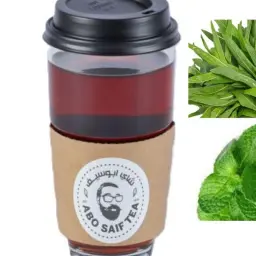 كوب شاي حبق نعناع زجاج