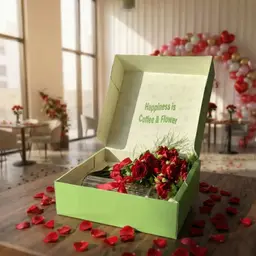 Valentine Vase of Roses Box