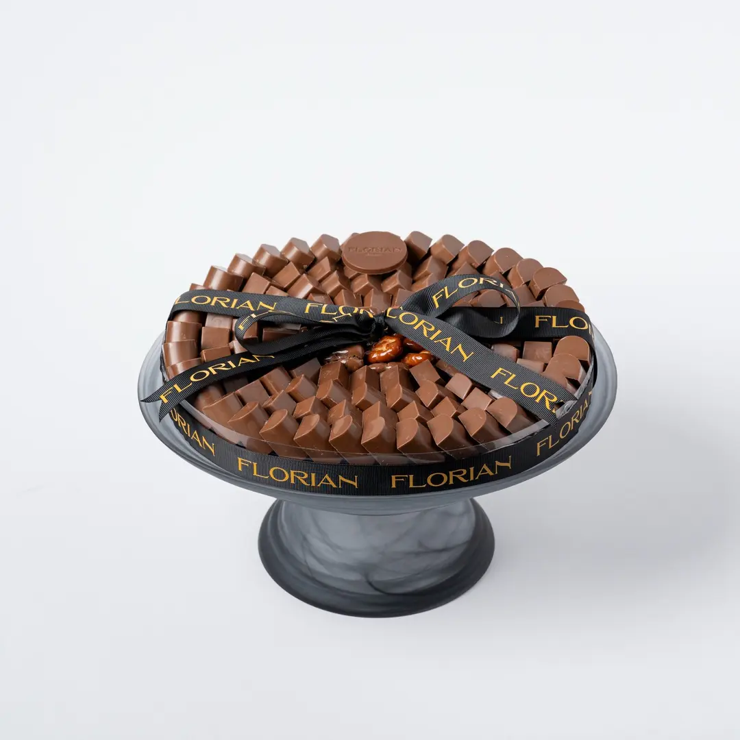 Chocolate Small Dark Blue Plate with Stand