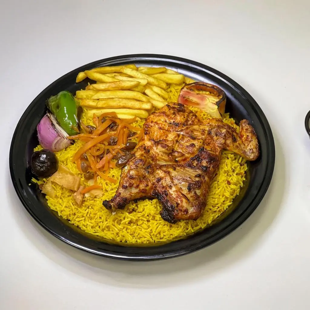 Charcoal Grilled Chicken with Rice
