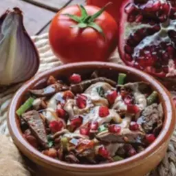 كبدة بالطحينة ودبس الرمان