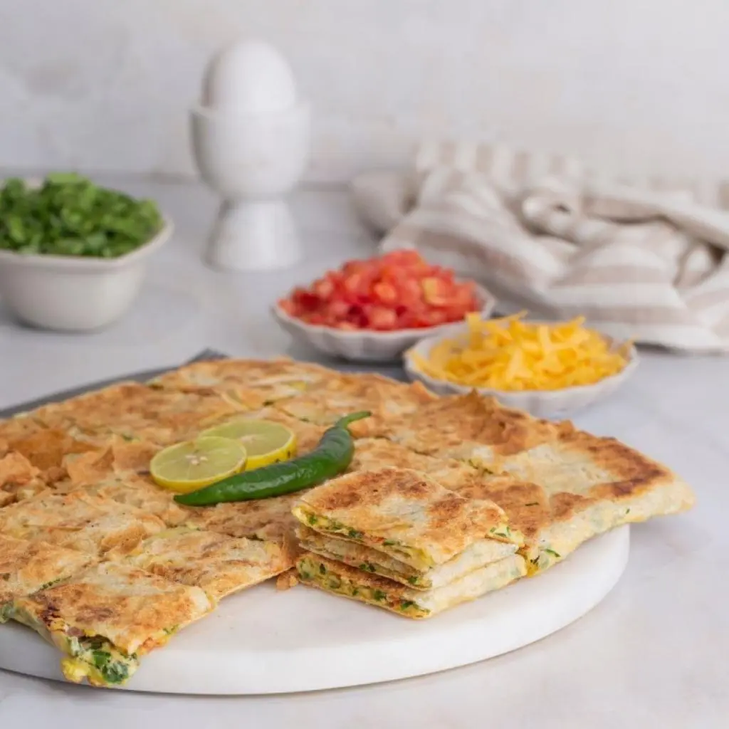 مطبق خضار و جبن شيدر