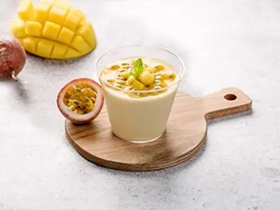 Mango and Passion Fruit Panna Cotta
