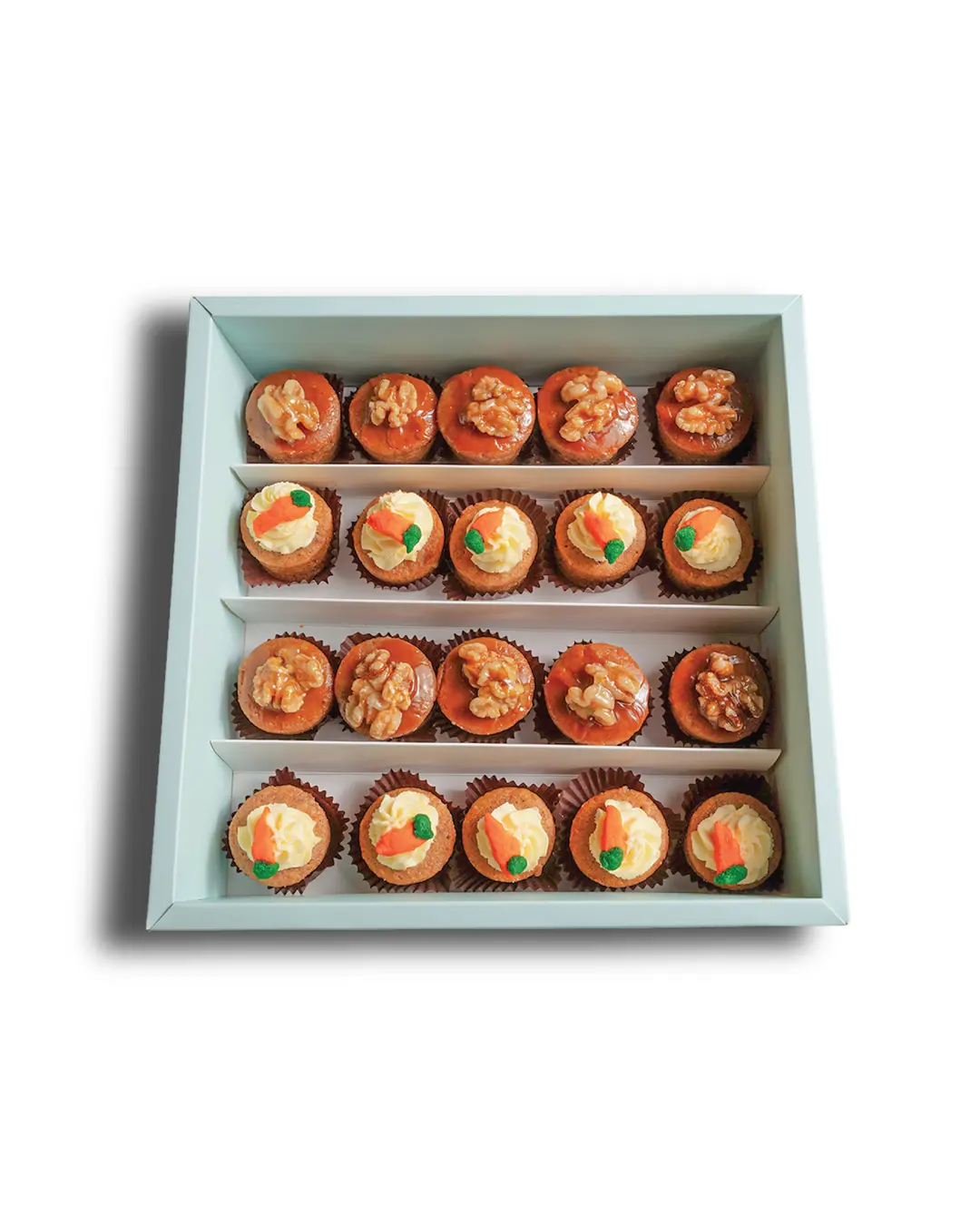 Mixed box of date cake and carrot cake delicious