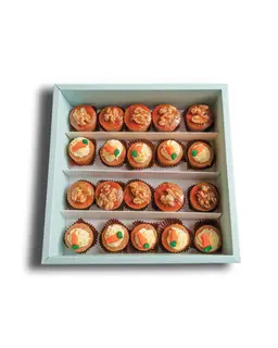 Mixed box of date cake and carrot cake delicious