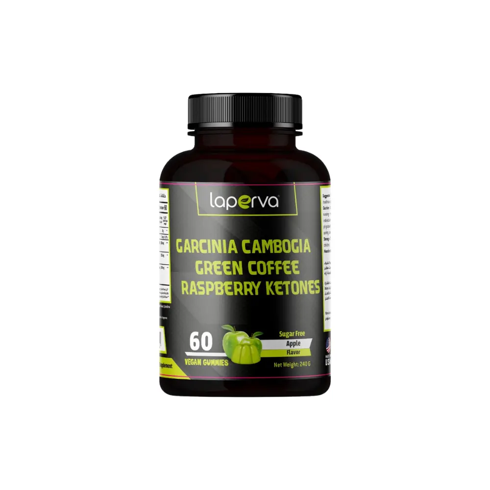 Laperva Garcinia Cambogia Green Coffee Raspberry Ketones, Apple, 60 Veggie Gummies