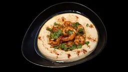 Hummus with shrimp