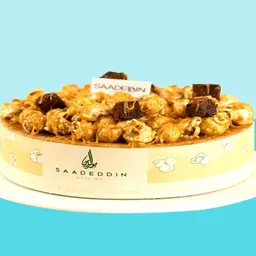 Salt caramel ice cream bar with popcorn