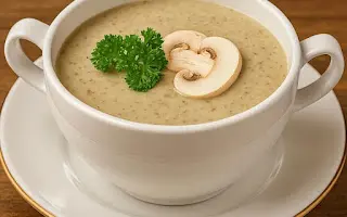 شوربة فطر كريمة دجاج