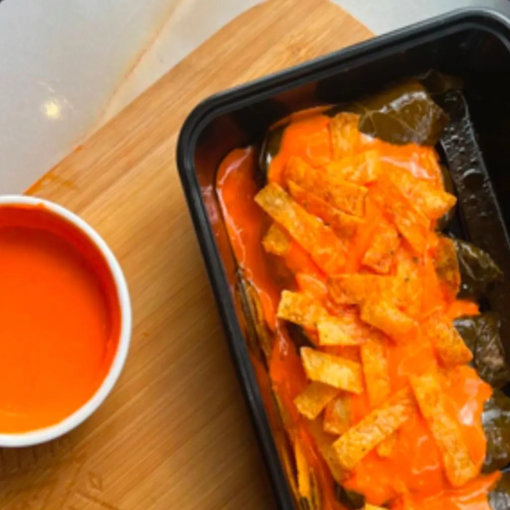 Grape Leaves with Oman Chips