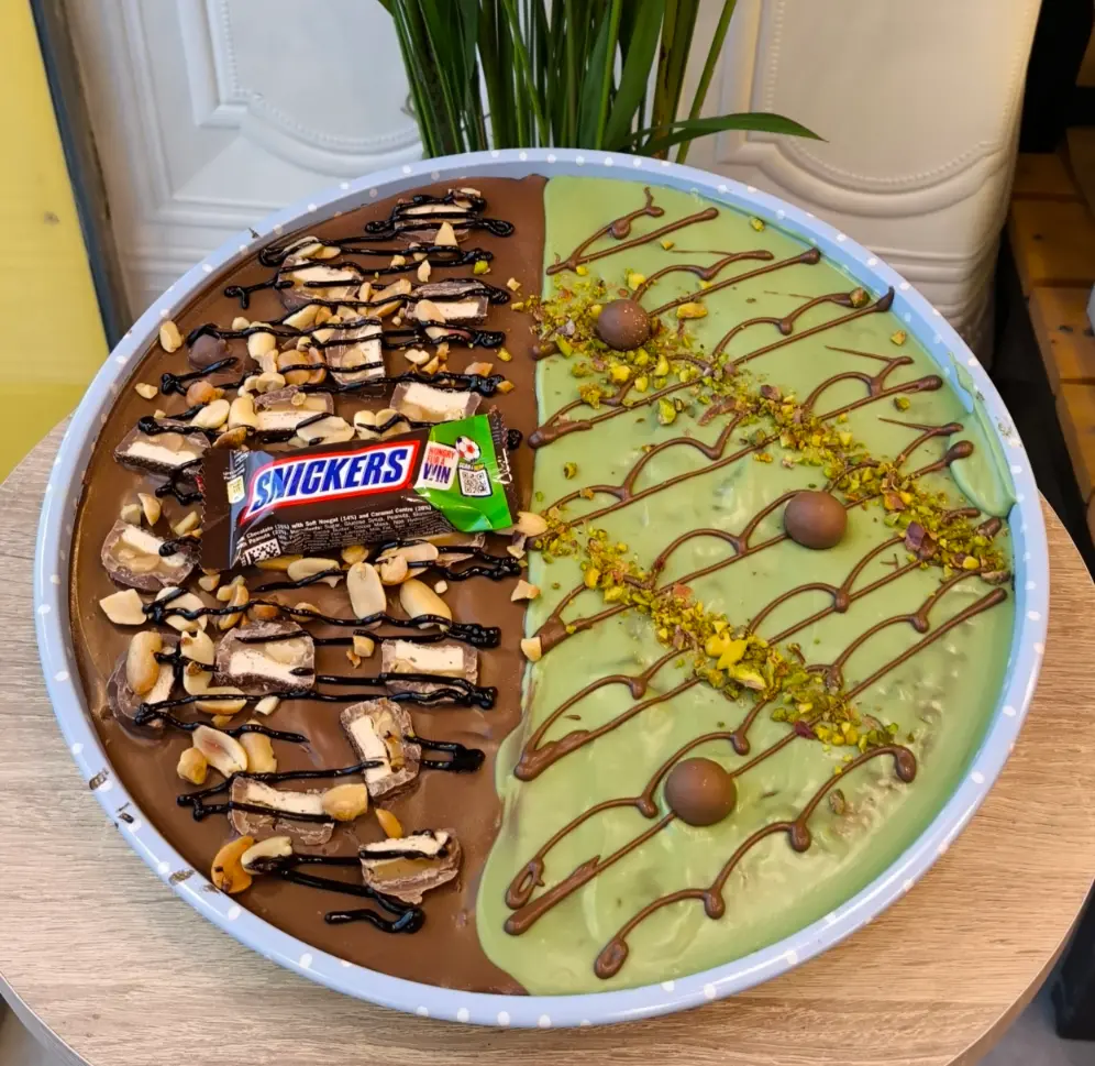 Snickers Basbousa with Pistachios