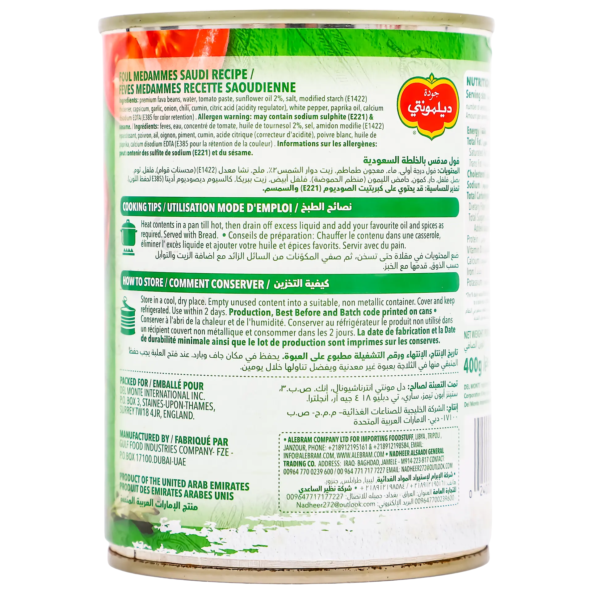 Delmonte Foul Mudammas Saudi Recipe 400 gm - view 4