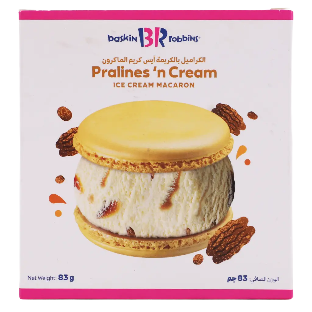 Baskin Robbins Ice Cream Macaron Caramel With Cream 83 gm - view 2