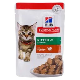 Hill's Science Plan Tender Chunksand Gravy Kitten Turkey Pouches 85 g