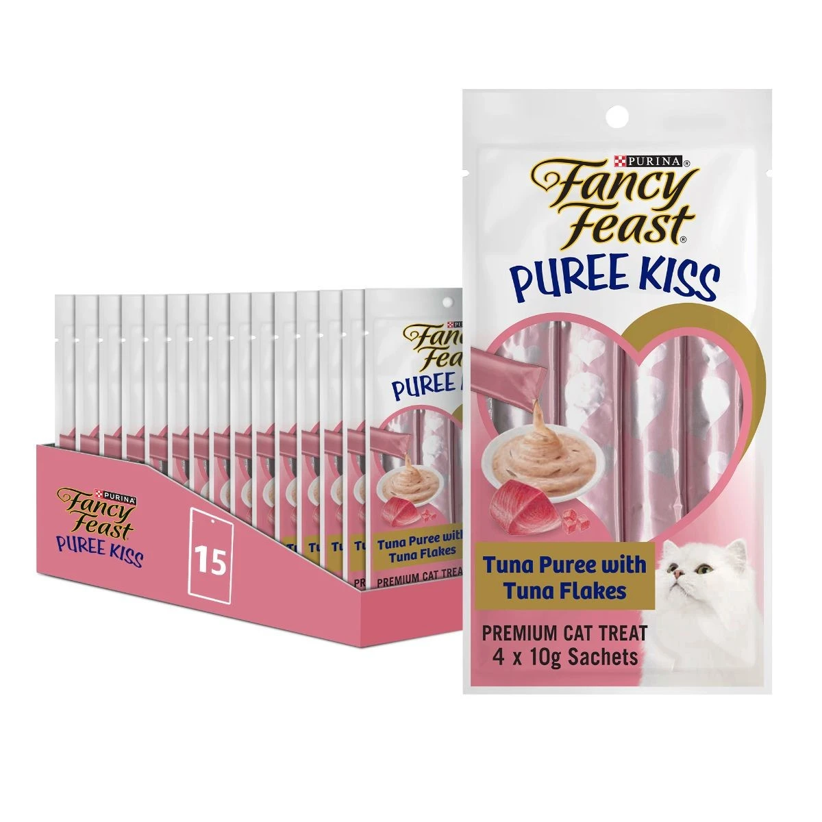 Fancy Feast Puree Kiss Tuna and Tuna Flakes 15X40 gm