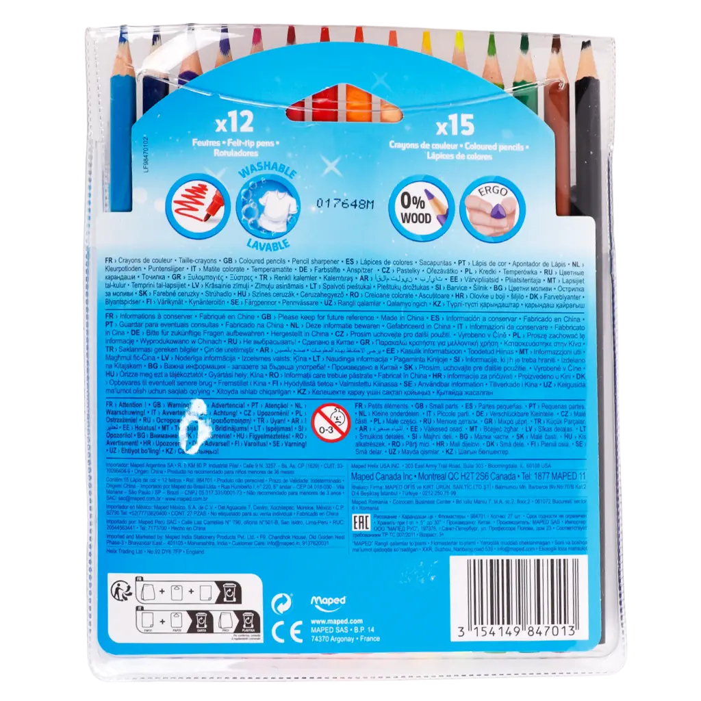 Maped Felt Pens Ocean 12 + Pencils 15 pcs  - view 2