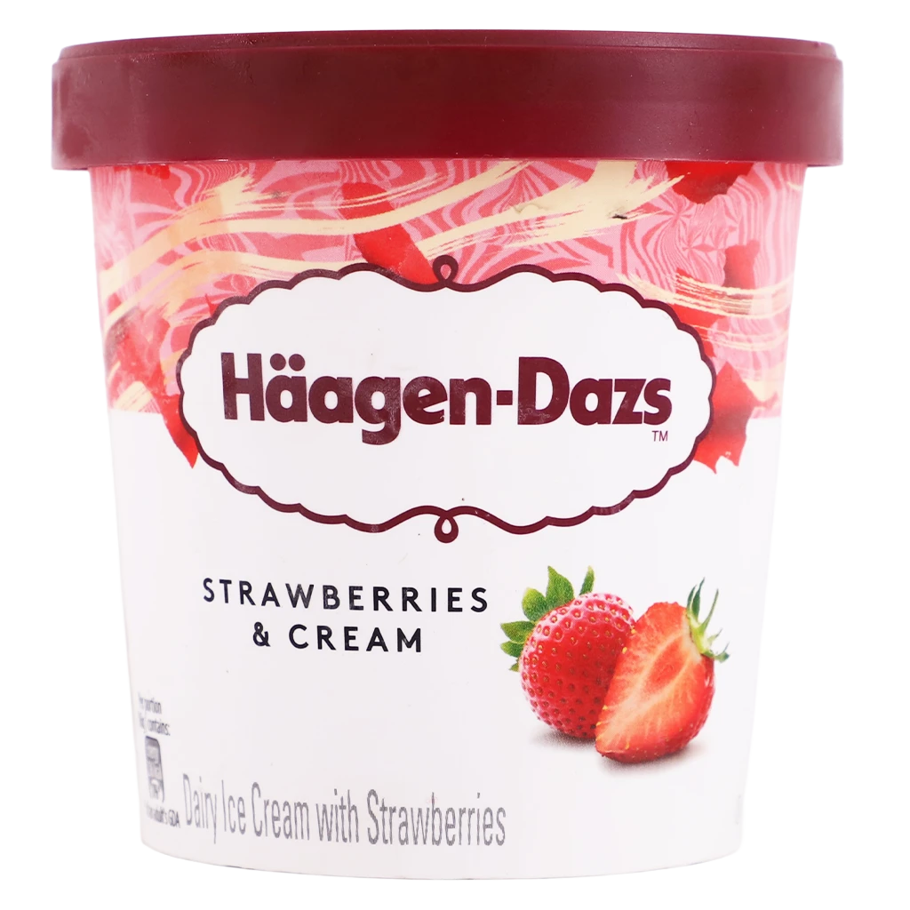 Haagen Dazs Ice Cream Cup Strawbery & Cream 460 ml 