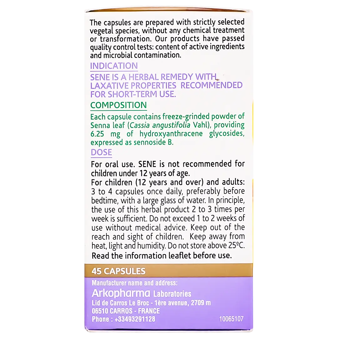 Arkopharma Sene Laxative With Senna Extract 45 Capsules - view 4