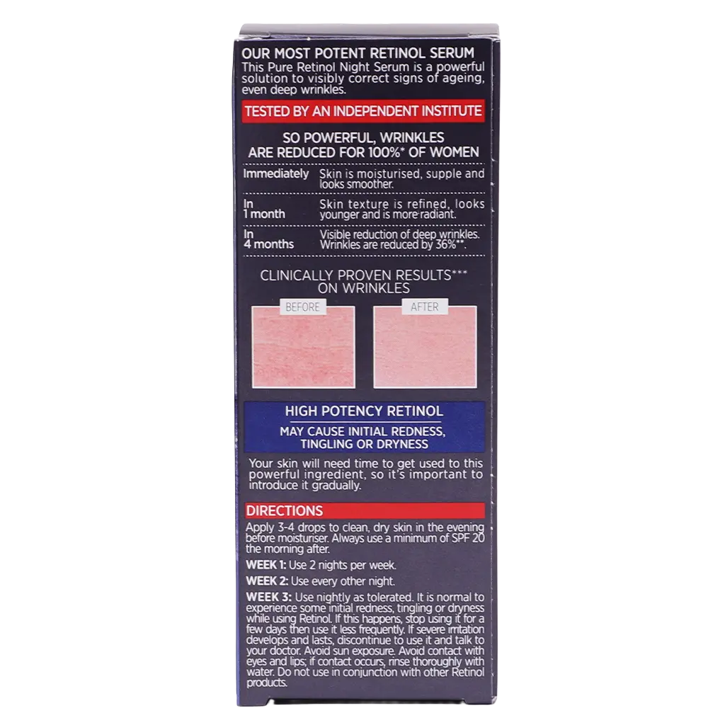 L'Oreal Paris Pure Retinol Night Serum Revitalift Laser Face Serum Deep Anti-Wrinkle Serum 30 ml - view 4