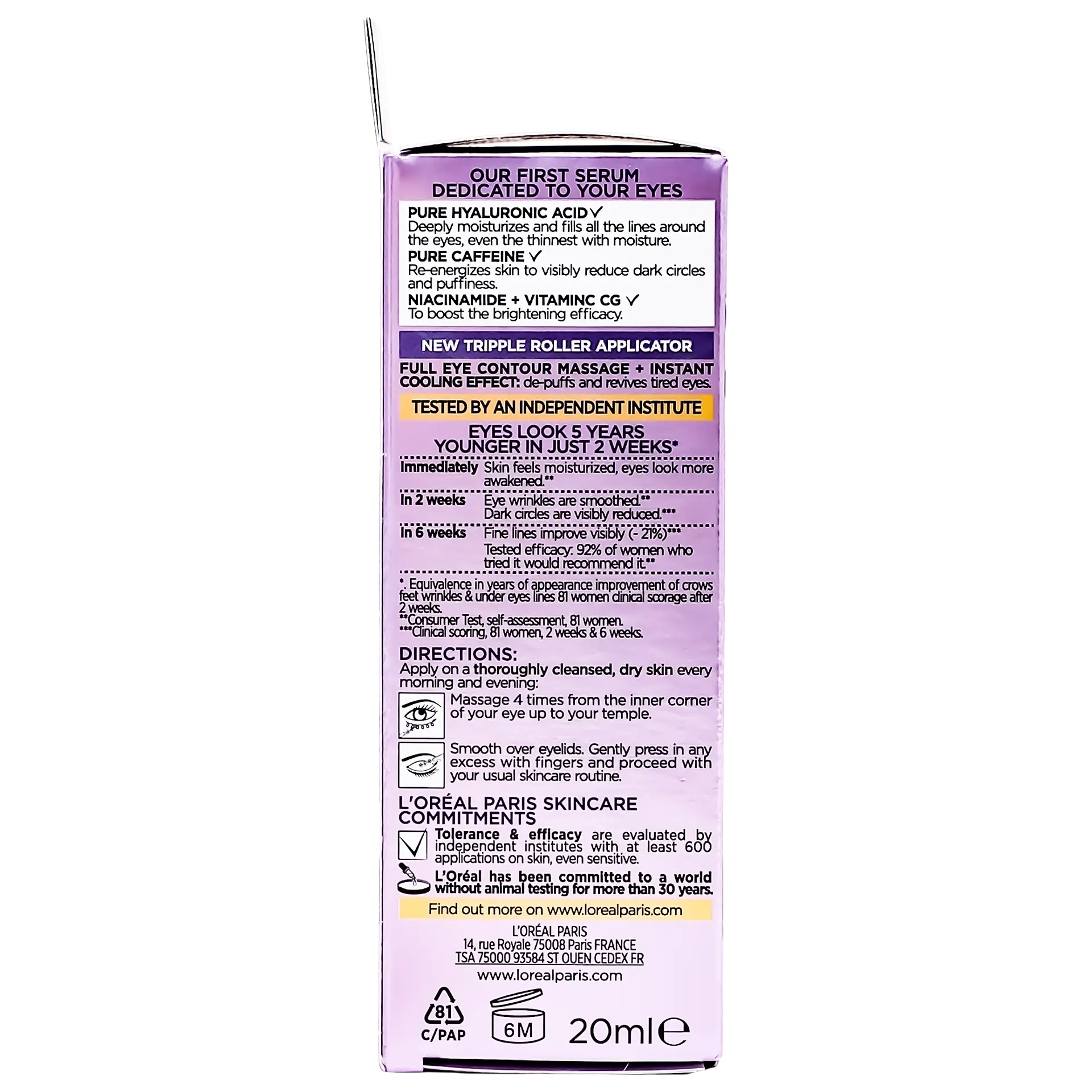 L'Oreal Paris Hyaluron Expert 2.5% Hyaluronic Acid + Caffeine Eye Serum - 20ml - view 5