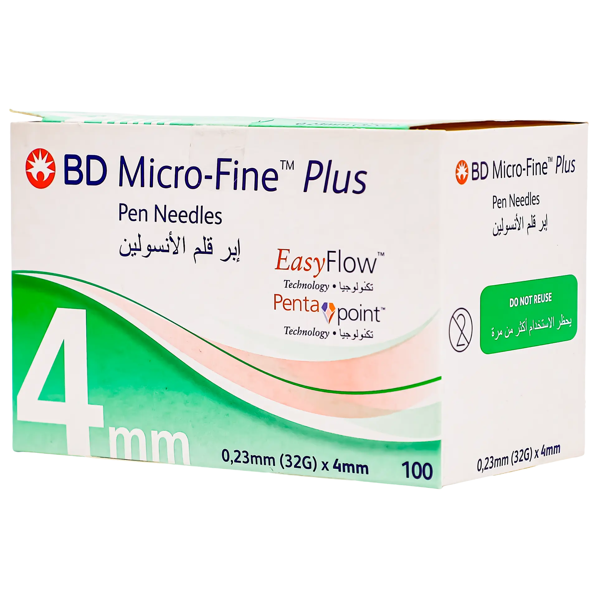 BD Microfine Plus Pentapoint Insulin Pen Needles 4mm 100pcs - view 1
