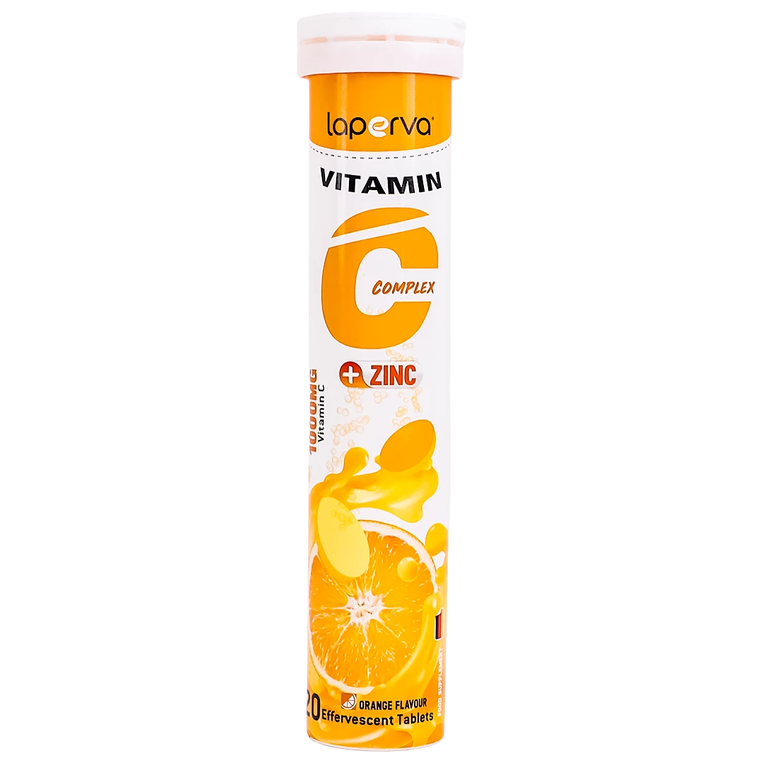 Laperva Vitamin C Complex Plus Zinc 20 Effervescent Tablets Orange