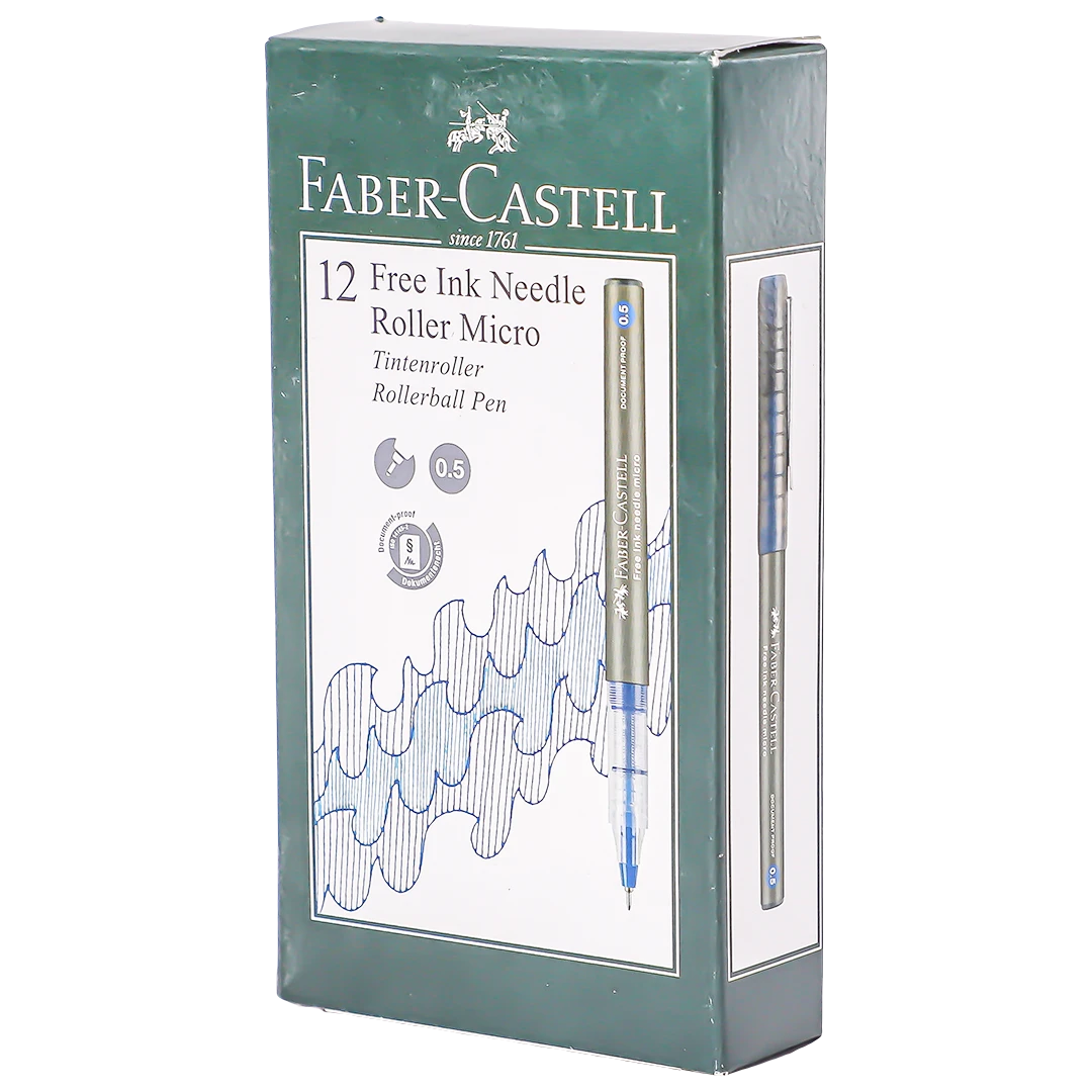 Faber Castell Free Ink Roller Needle 0.5mm Greenset of 12