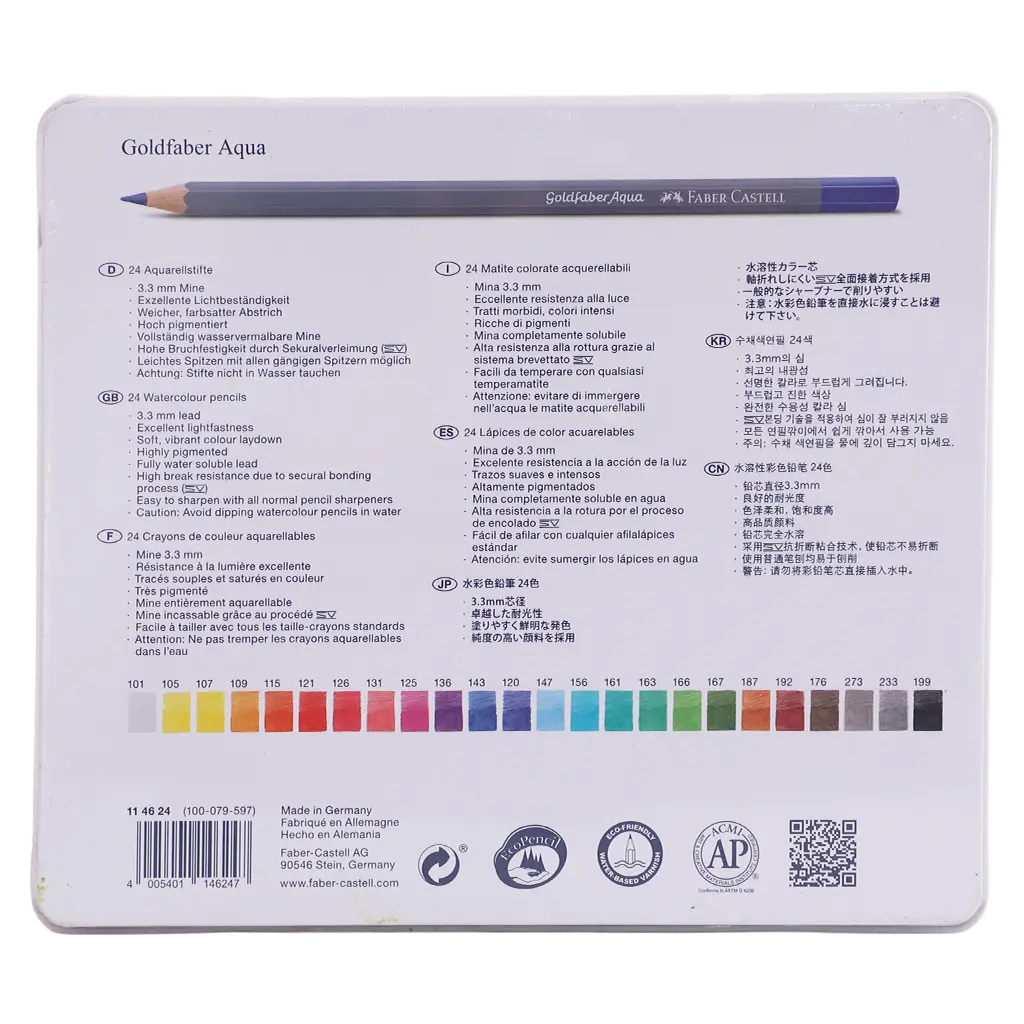 Faber Castell Watercolor Goldfaber Aqua tin of 24 Color - view 2