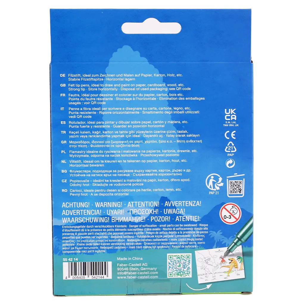 Faber Castell Felt-Tip Pen Dinosaur 10+3 + Stickers - view 2
