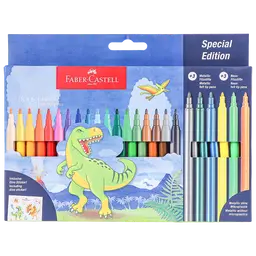 Faber Castell Felt-Tip Pen Dinosaur 18+6 + Stickers