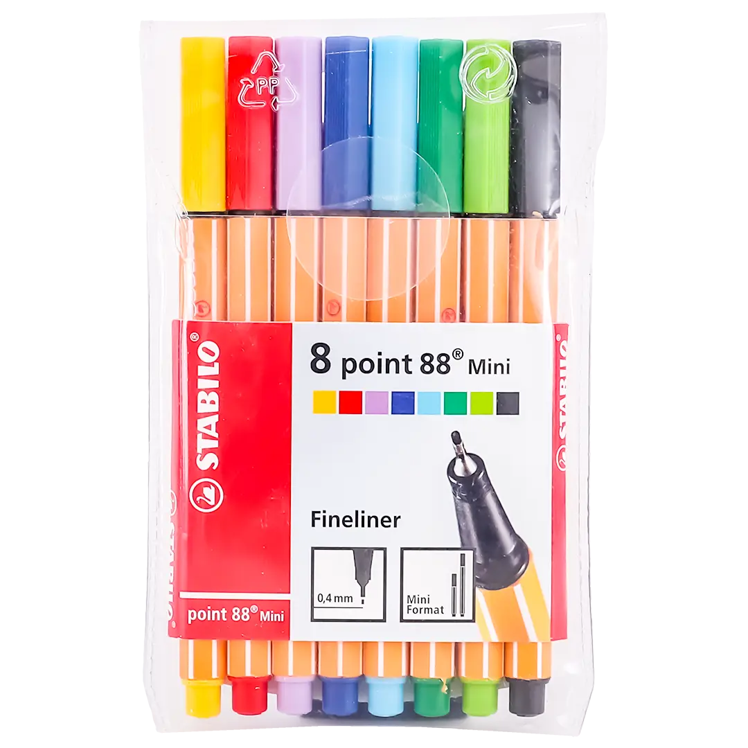 Stabilo Point 88 mini  card pack of 8 colors   - view 1