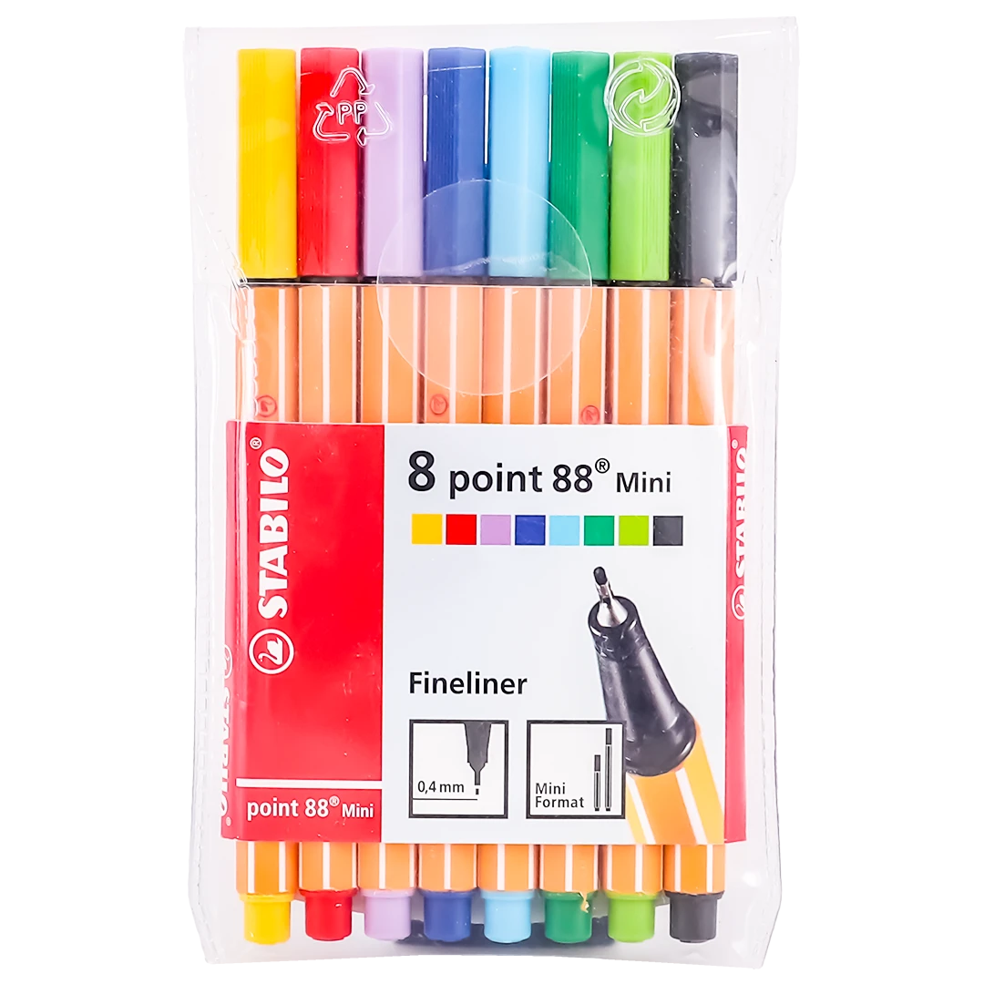 Stabilo Point 88 mini  card pack of 8 colors  