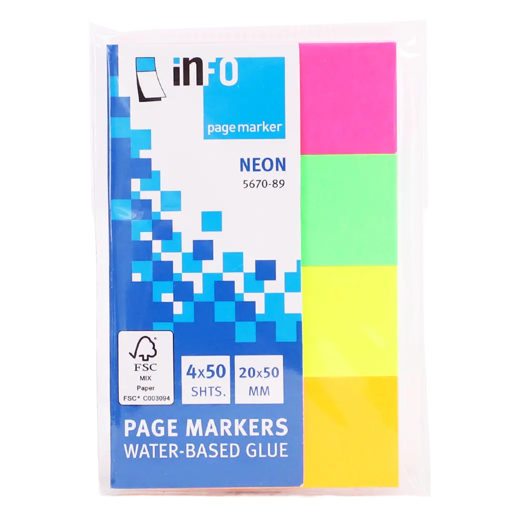 Info Notes  Page Markers 4 Dark Colors 20*50Mm 50 Sheets - view 1