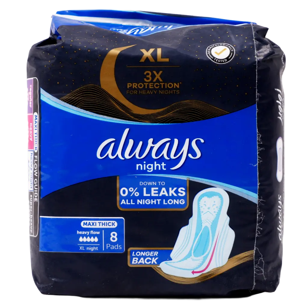 Always XL Night Pads 3x Protection for Heavy Nights Maxi Thick 8 Pads  - view 3