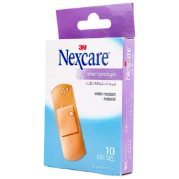 3M Nexcare Transparent Adhesive Waterproof Bandages 72×25 Mm 10 Pieces