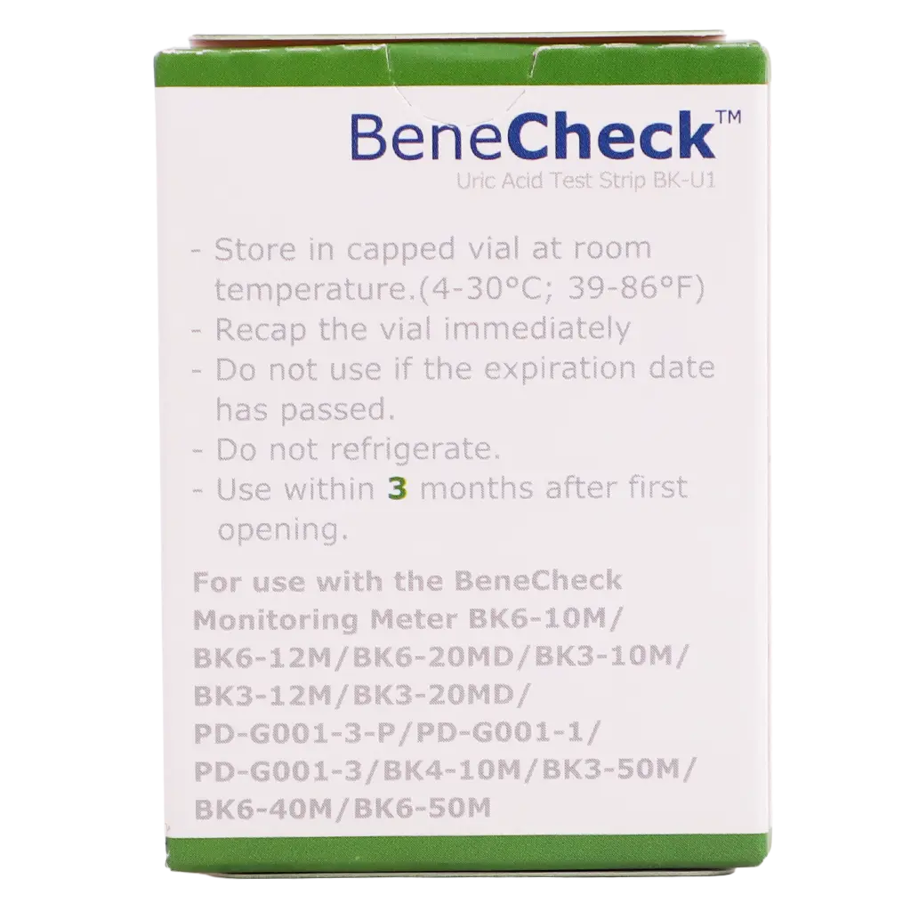 Benecheck BK-U12 Uric Acid Test strips 10/Box - view 3