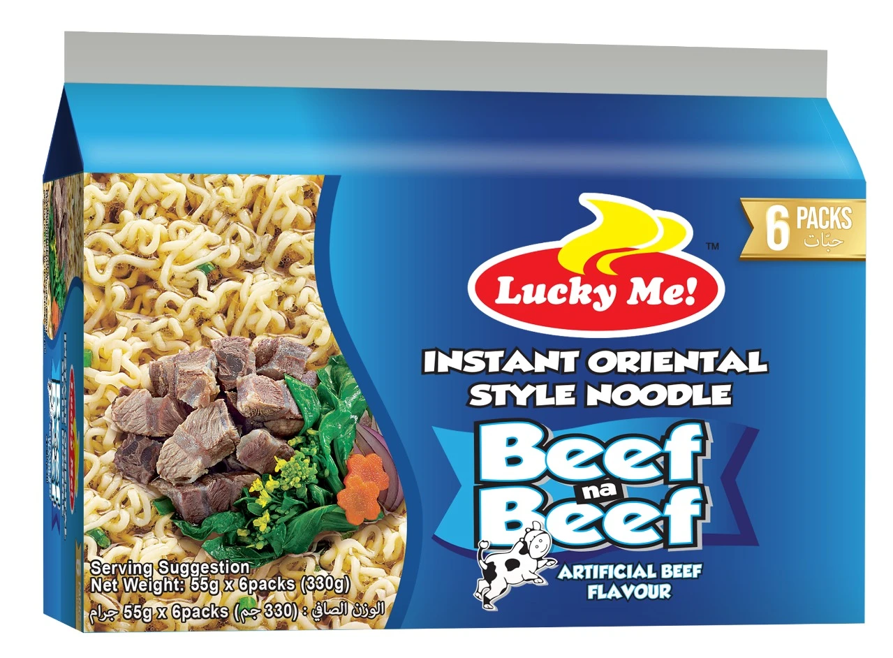 Lucky Me Instant Noodles Artificial Beef 6X55GM