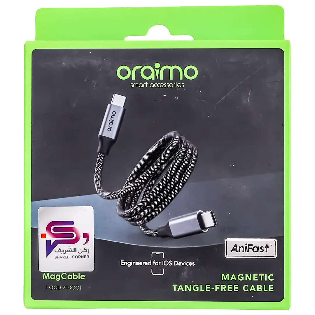 Oraimo Magcable 1M 60W Type-C To Type-C Data Cable  Black - view 3