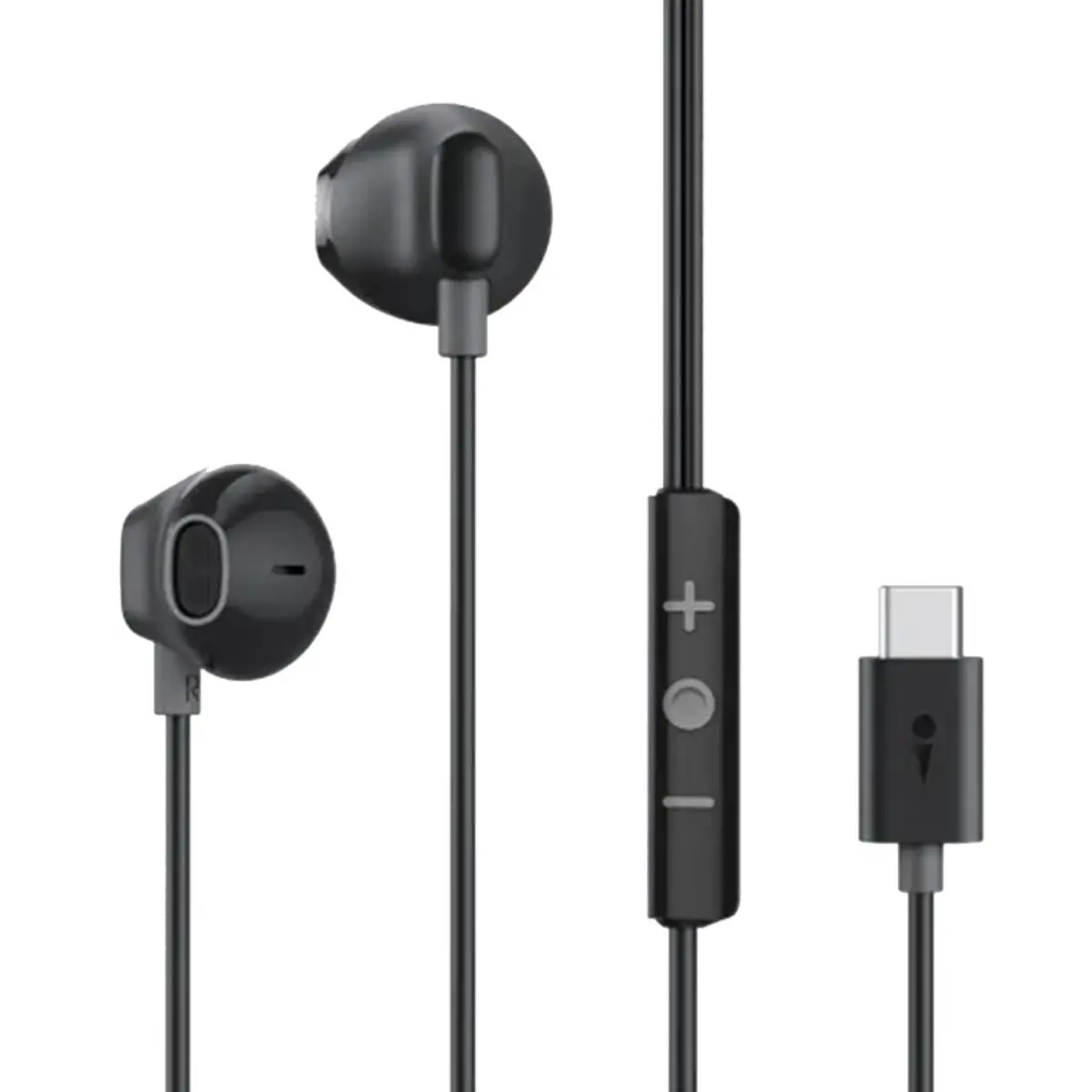 Oraimo Halo Airy Type-C Half In-Ear Wired Headphones  Black - view 1