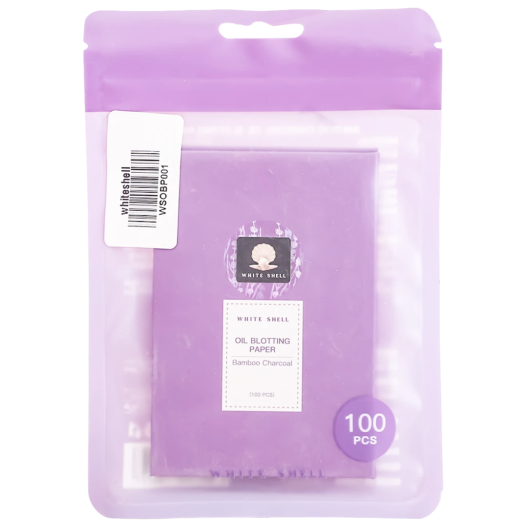 White Shell Bamboo Charcoal Oil Blotting Papers 100 Sheets