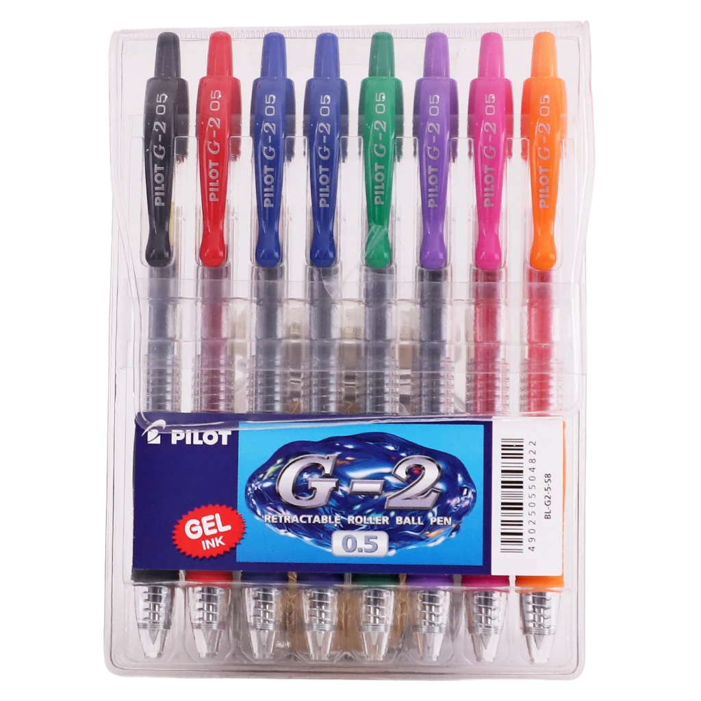 Pilot Gel Ink Ball Pen G2 0.5 mm set of 8