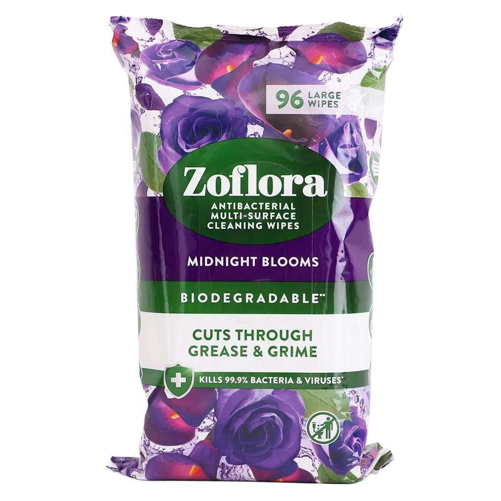 Zoflora  Wipes Antibacterial Multi-surface Cleaning Midnight Blooms Biodegradable Scent  96 Wipes - view 2