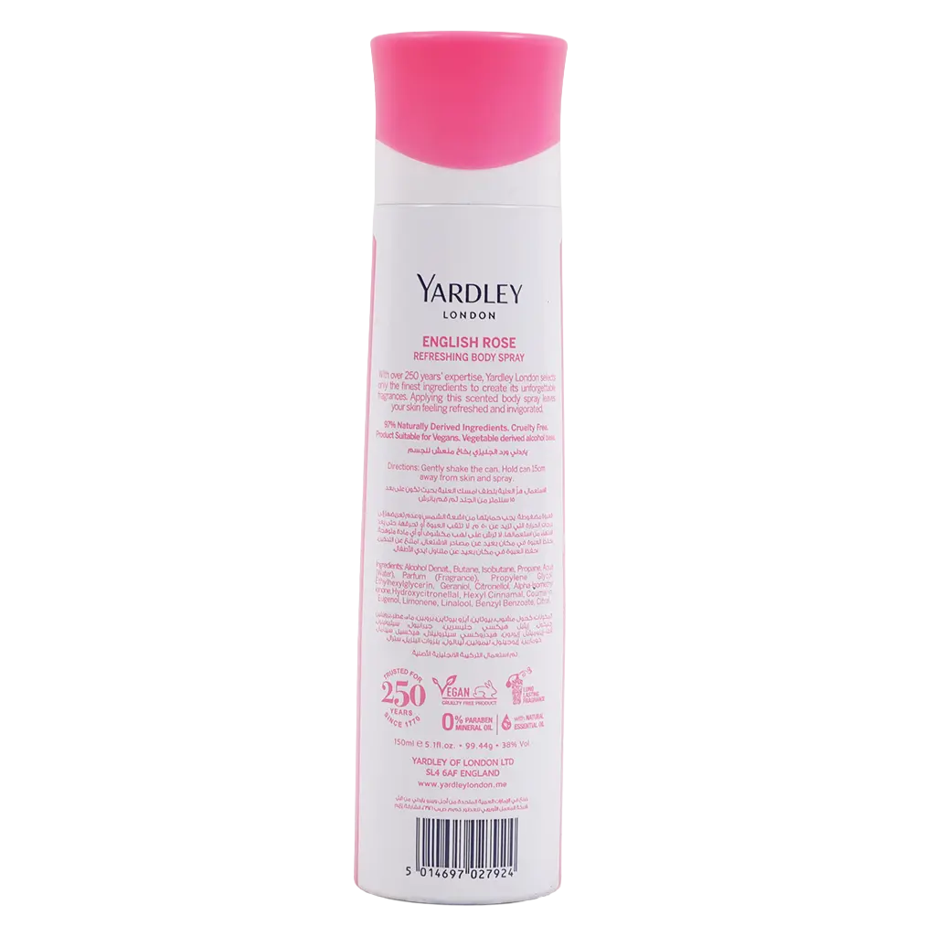 Yardley London English Rose Body Spray For Women 150 ml - view 2