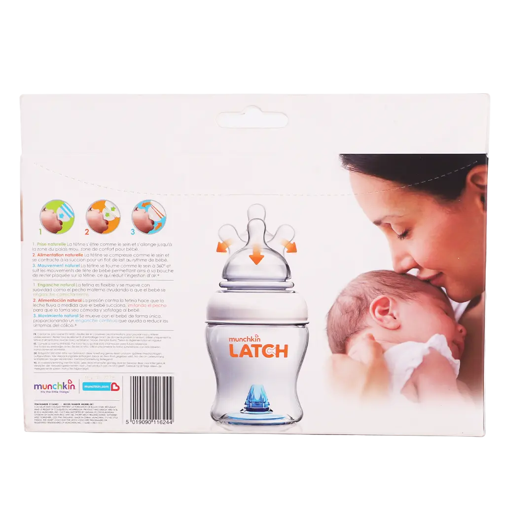 Munchkin Latch 4Oz Bottle Natural Movement Teat 3Pk - view 2