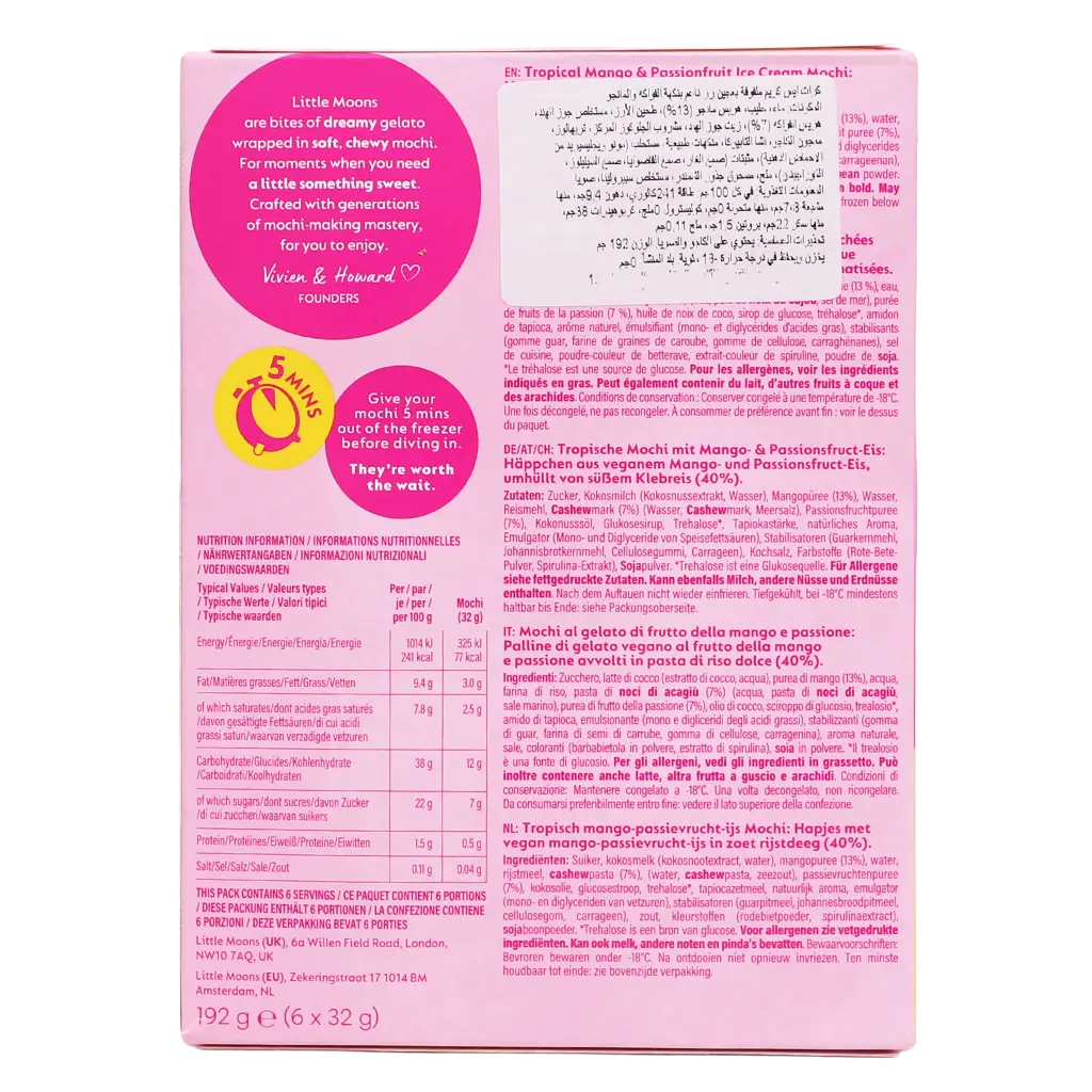 Little Moons Tropical Mango & Passion Fruit Ice Cream Mochi 192 gm - view 3