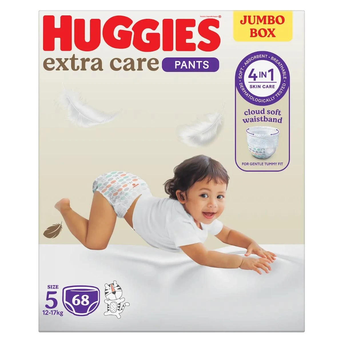 Huggies Extra Care Pants  Size 5  12 -17 kg  Jumbo Box  68 Diapers