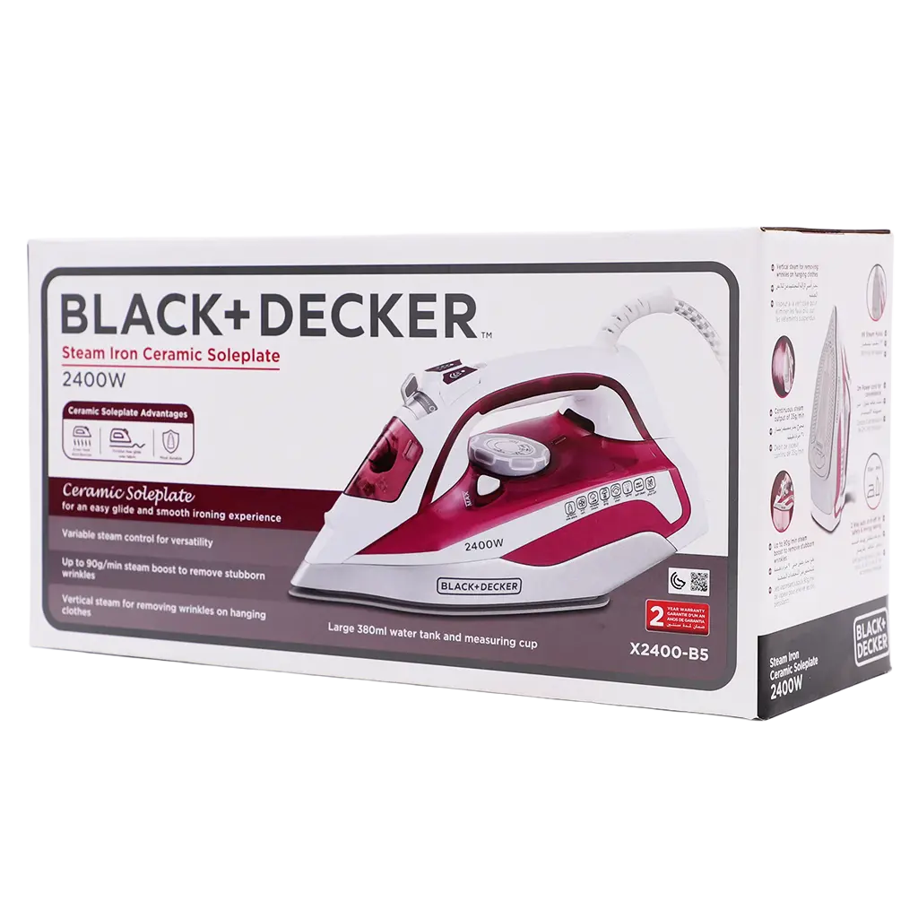 Black+Decker 2400 W Steam Iron with Ceramic Soleplate - view 1