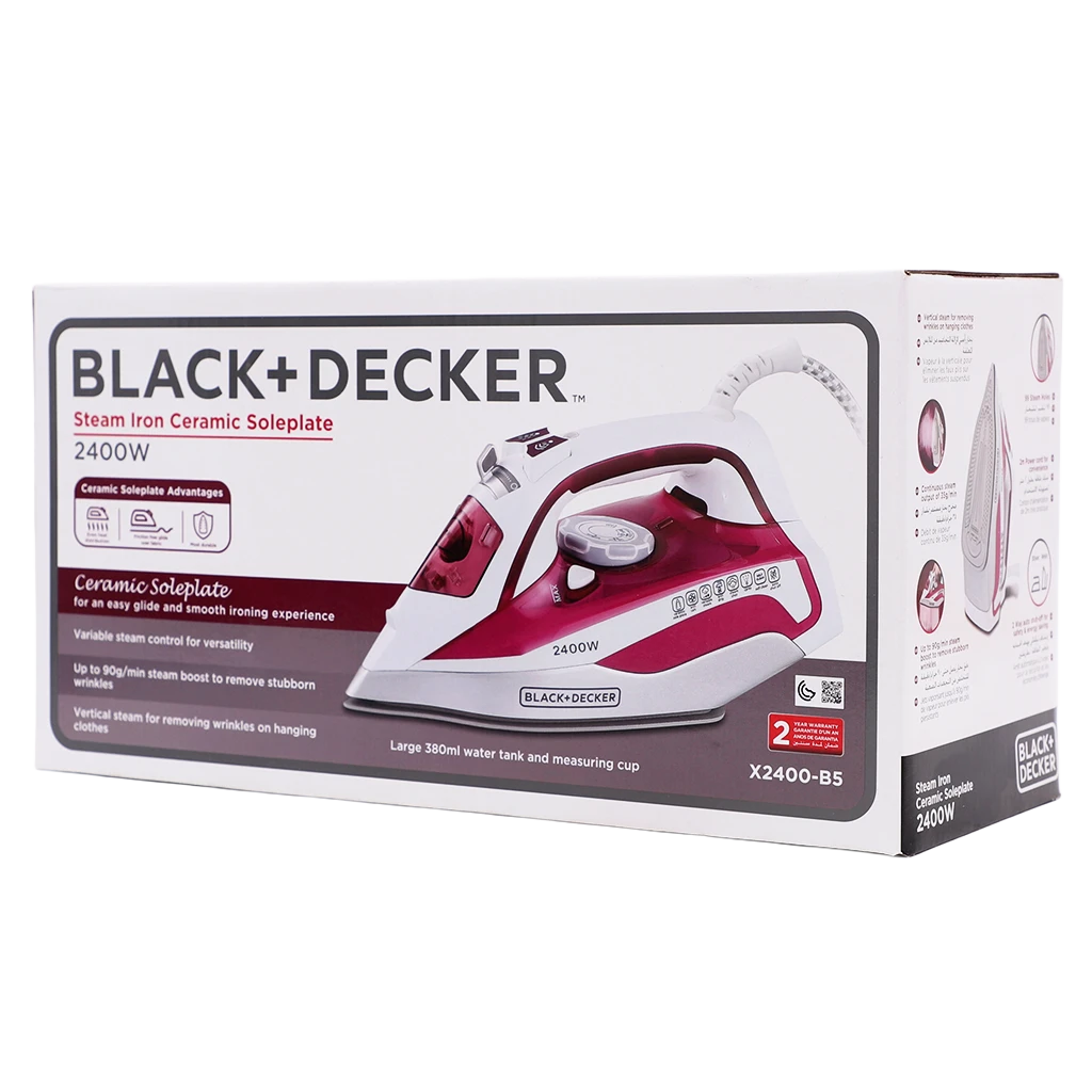 Black+Decker 2400 W Steam Iron with Ceramic Soleplate