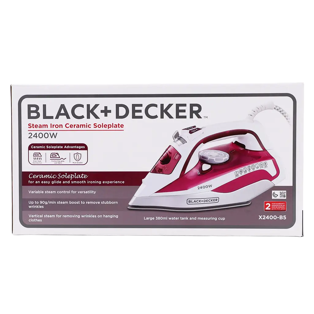 Black+Decker 2400 W Steam Iron with Ceramic Soleplate - view 2
