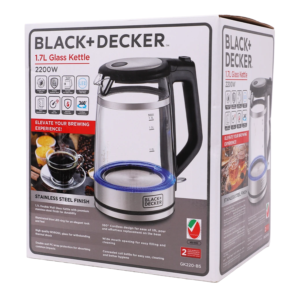 Black+Decker Double Wall Glass Kettle